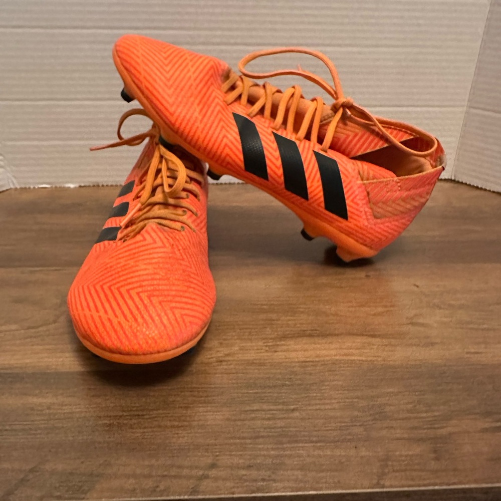 Adidas Nemeziz 19.4 FxG Soccer‎ Cleats Orange Black Striped Shoes Mens 4.5